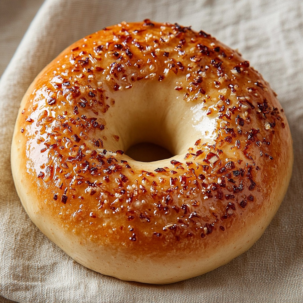 Bagel Oignon artisanal — éclats d'oignon caramélisé sur croûte miroir, fournisseur de pain bagel français sur commande